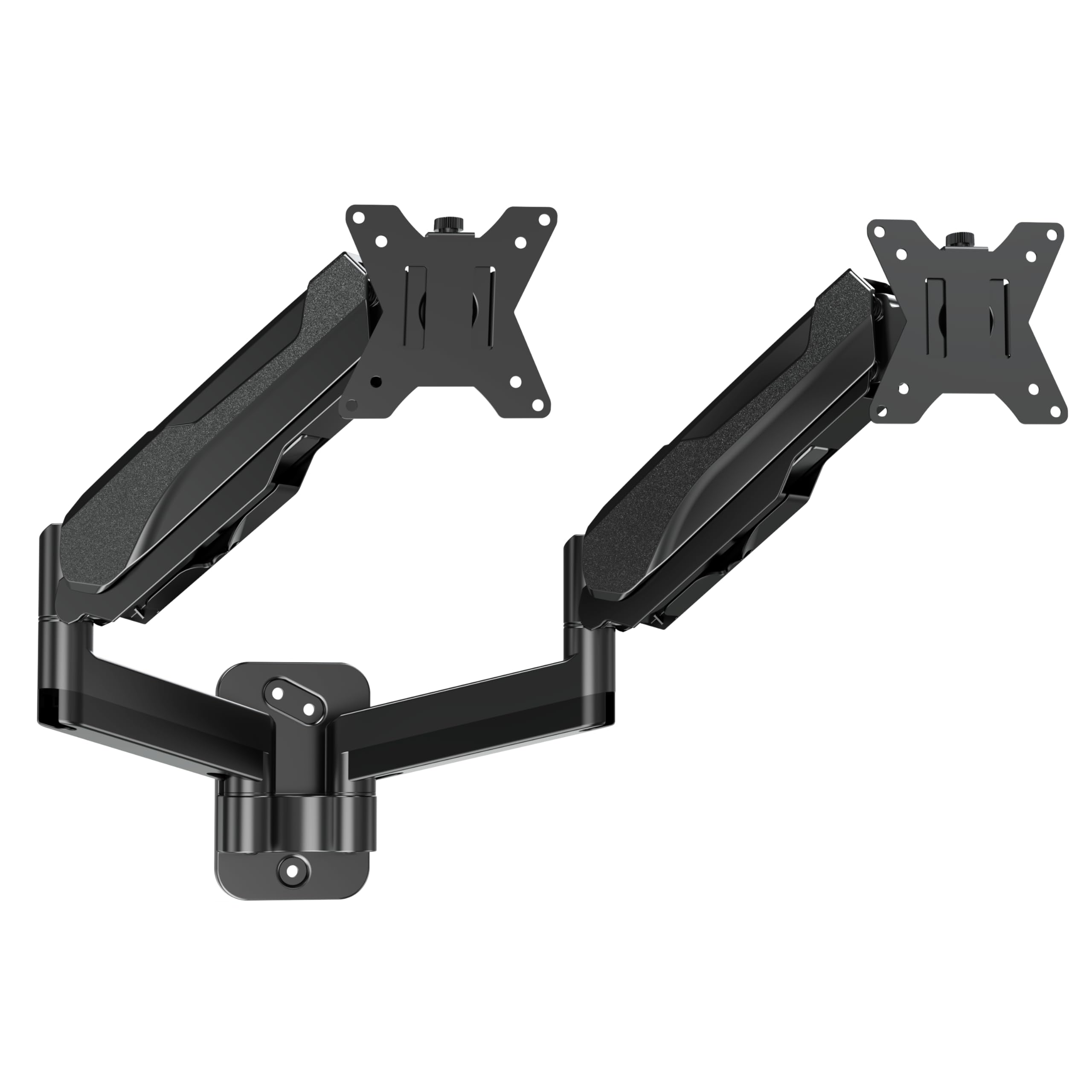 MOUNTUP Dual Monitor Wall Mount for 2 Max 32 Inch Computer Screen, Fully Adjustable Gas Spring Double Monitor Arm, Wall Mounted Monitor Holder Support 2.2-17.6lbs Display, VESA Bracket 75x75, 100x100