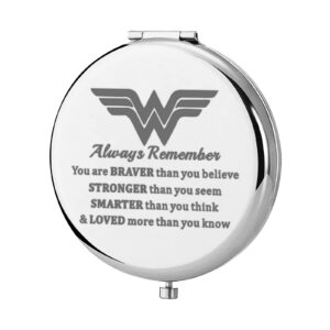 keychin heroine pocket mirror diana fans gift you are braver stronger smarter than you think heroine compact mirror (heroine mirror)