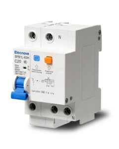 elecnova 6-63a miniature circuit breaker, 1pole+n ac 20 amp 230v, din rail mounted, circuit leakage, overload, short-circuit protection, 110v / 120v available