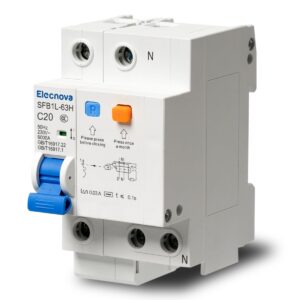 Elecnova 6-63A Miniature Circuit Breaker, 1Pole+N AC 20 Amp 230V, DIN Rail Mounted, Circuit Leakage, Overload, Short-Circuit Protection, 110V / 120V Available