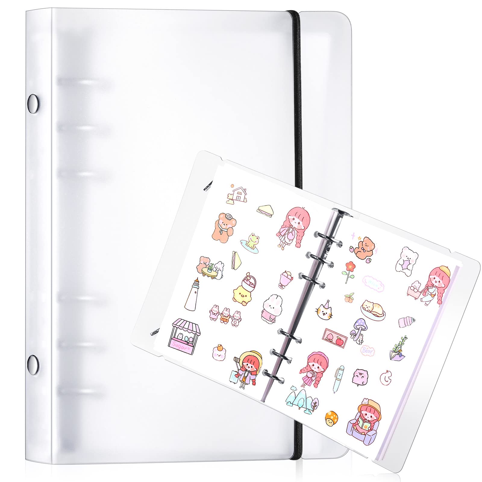 Spakon Sticker Collecting Album Sheets Reusable Sticker Book Sticker Collection Accessories for Collecting Back to School Gifts, A6/A5(A5, 1 Piece)