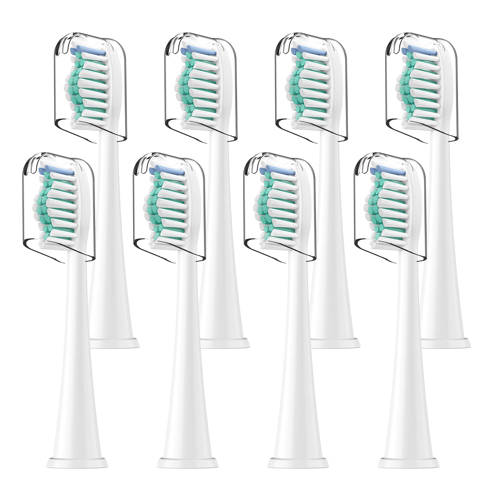 Toothbrush Heads for Philips Sonicare Replacement Brush Heads with Protective Cover Soft Dupont Bristles Electric Toothbrush Replacement Heads for Oral Health, 8 Pack