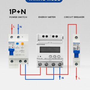 Elecnova 6-63A Miniature Circuit Breaker, 1Pole+N AC 20 Amp 230V, DIN Rail Mounted, Circuit Leakage, Overload, Short-Circuit Protection, 110V / 120V Available