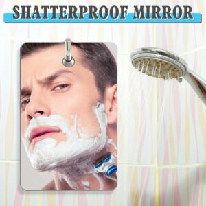 10 Pieces Featherweight Mirror Shatter Proof Plastic Mirrors Unbreakable Shower Mirror for Shaving Acrylic Travel Makeup Mirrors Hanging Pocket Mirror for Wall Women Men Bathroom, 4.3 x 2.8 Inch