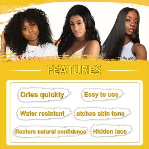 6.8 fl oz Lace Tint Melting Hair Mousse for Women Wigs Tool Set Toupees and Hairpieces Natural Finishing Lace Color (Light Brown)