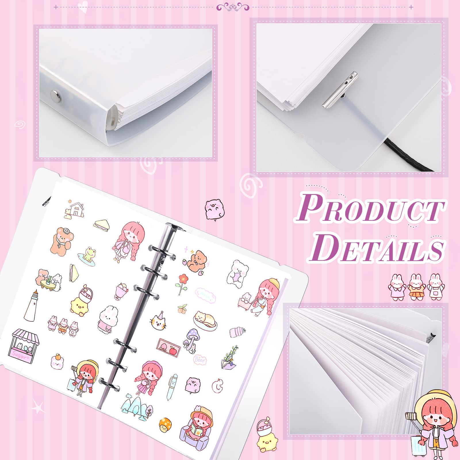 Spakon Sticker Collecting Album Sheets Reusable Sticker Book Sticker Collection Accessories for Collecting Back to School Gifts, A6/A5(A5, 1 Piece)