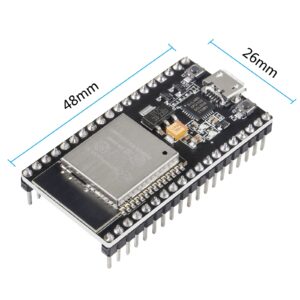 Diitao 2PCS ESP32 ESP32S ESP-WROOM-32 Development Board,NodeMCU 2.4GHz Dual-Core WLAN WiFi +Bluetooth 2 Function Microcontroller (ESP32 38PIN)