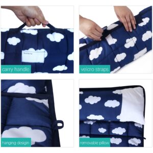 Nap Mat with Pillow and Fleece Blanket for Regalo My Cot/Joovy Travel Cot, Super Soft & Skin Friendly, Perfect Kids Sleeping Mats/Sleeping Bag for Preschool Daycare Boys and Girls, Navy