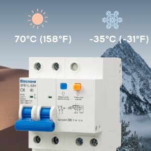 Elecnova 6-63A Miniature Circuit Breaker, 2Pole+N AC 20amp Breaker 230V, DIN-Rail Mounted MCB, Circuit Leakage, Overload, Short-Circuit Trip, 110V / 120V Available