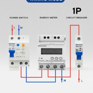 Elecnova 6-63A AC Miniature Circuit Breaker, 1 Pole 32 Amp 230V, DIN Rail Mounted Circuit Breakers, Overload, Short-Circuit Tripping, MCB, 110V / 120V Available