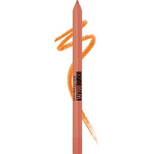 maybelline new york tattoo studio long-lasting sharpenable eyeliner pencil, glide on smooth gel pigments with 36 hour wear, waterproof orange flash 0.04 oz