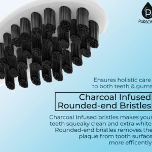 Pursonic Replacement Toothbrush Heads Charcoal Infused Bristles Compatible with Sonicare Electric Toothbrush 6 Pack