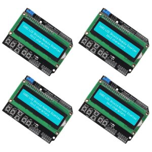 4Pcs LCD1602 Keypad Shield Module 4.5-5.5V LCD 1602 Display Expansion Shield Board Blue Backlight