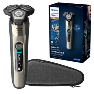 philips norelco 9400 rechargeable wet/dry electric shaver with senseiq and comfort glide ring technology, silver, s9502/83