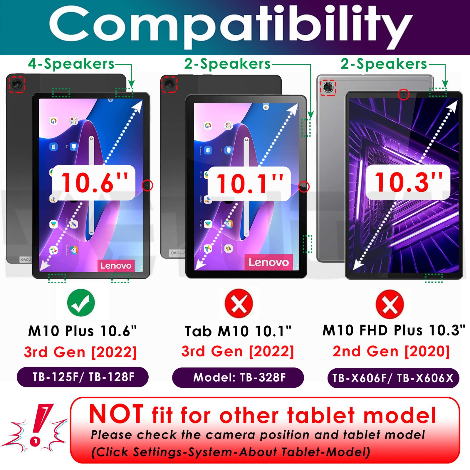 DETUOSI 2-PACK Screen Protector for Lenovo Tab M10 Plus 3rd Gen 10.6" 2022 (TB125FU TB128FU TB128XU), Ultra-Clear/Case Friendly/Touch Sensitive/Bubble Free/Anti-Scratch Mica Tempered Glass