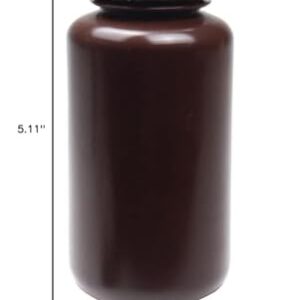 United Scientific Supplies 33464 | Laboratory Grade HDPE Wide Mouth Amber Reagent Bottle | Designed for Laboratories, Classrooms, or Storage at Home | 250ml (8oz) Capacity | Pack of 12