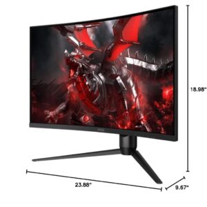 MSI G271CP, 27" Gaming Monitor, 1920 x 1080 (FHD), VA, 165Hz, FreeSync Premium, HDMI, Displayport, Tilt, Swivel, Height Adjustable,Pivot,Black