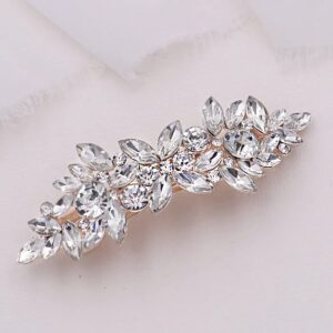 E EMZHOLE Hair Barrettes Crystal Hairpin for Women and Girls Flower Design Rhinestone Hair Clips Bridal Bridesmaid Hair Accessories (01) (01)