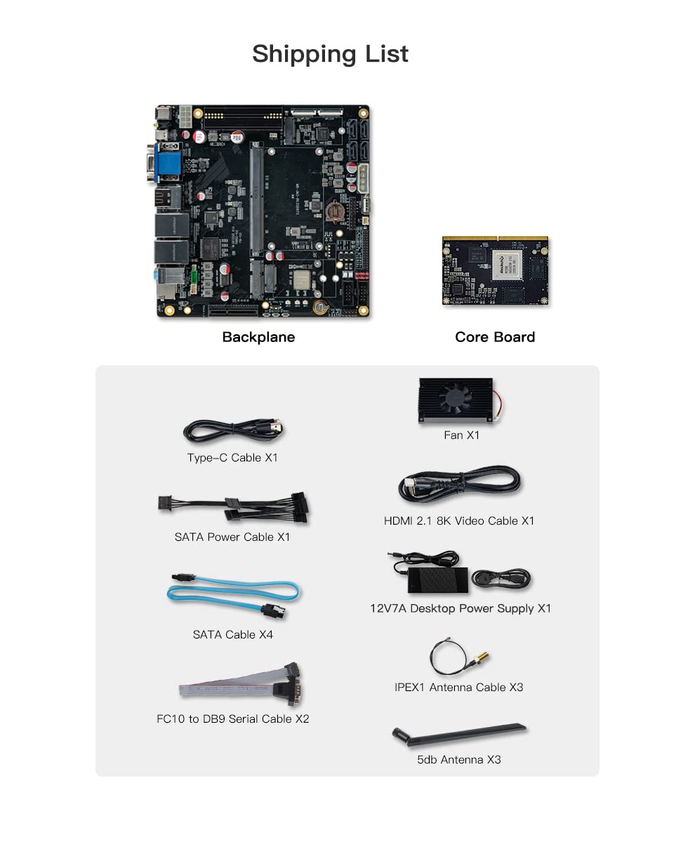 youyeetoo ITX-3588J Mini-ITX 8K AI Mainboard 16GB RAM 128GB EMMC HDMI2.1 DP POE Power Android 12 Ubuntu