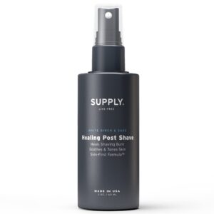 supply healing post shave- white birch & sage after shave- alcohol- free soothing formula for men- nourishes, soothes and boost cell repair- for sensitive and acne-prone skin- 2 oz. bottle