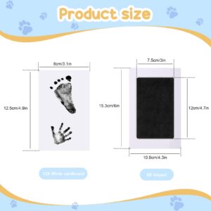 6 Pcs Extra Large Clean Touch Ink Pad for Baby Handprints and Footprints, Non Toxic Inkless Infant Hand and Foot Stamp Pet Paw Print with 12 Cards, Baby Footprint Kit for Family Memory Gift