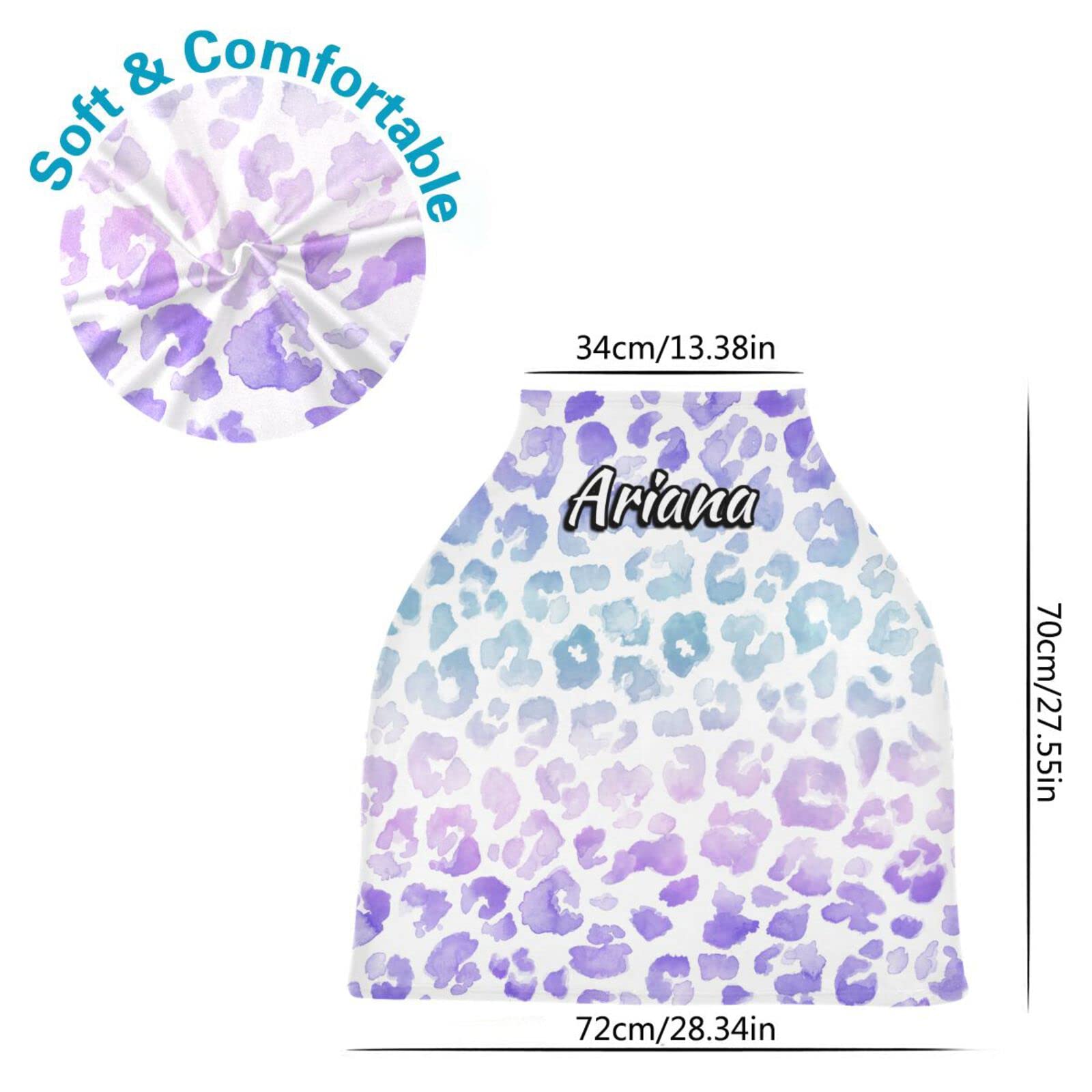 Custom Leopard Tie Dye Stretchy Baby Car Seat Canopy Presonalized Infant Stroller Cover Multi Use Baby Carseat Cover Customized Nursing Cover for High Chair