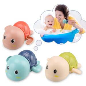 gretex 3 pack baby bath toys swimming beach toys, turtle bath tub toys 1 2 3 years boys girls gifts, wind up bath toys for toddlers 1-3 newborn toys pool toys