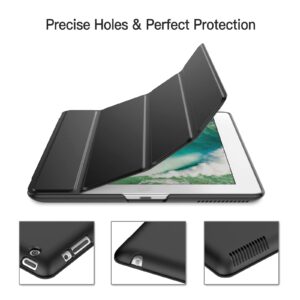 JETech Case for iPad 2/3/4, Protective Hard Back Shell Soft-Touch Tablet Stand Cover, Auto Wake/Sleep (Black)