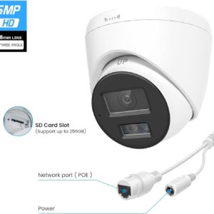 Anpviz 5MP IP PoE Turret Camera with Mic/Audio, Human & Vehicle Detection, Wired Security Camera Outdoor, 100ft Clear Night Vision, 120dB Ture WDR, IP67 Waterproof, SD Card Slot (up to 256GB)