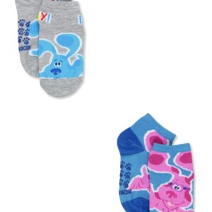 Nickelodeon Blueâ€™s Clues & You Boyâ€™s Toddler 6 Pack Quarter Gripper Socks (Small (4-6), Grey)