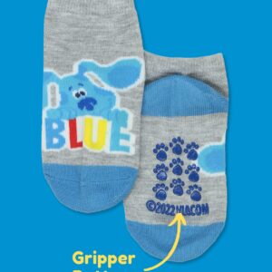 Nickelodeon Blueâ€™s Clues & You Boyâ€™s Toddler 6 Pack Quarter Gripper Socks (Small (4-6), Grey)