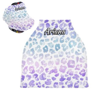 Custom Leopard Tie Dye Stretchy Baby Car Seat Canopy Presonalized Infant Stroller Cover Multi Use Baby Carseat Cover Customized Nursing Cover for High Chair