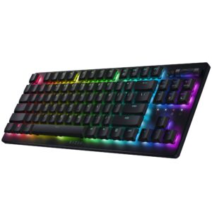 razer deathstalker v2 pro tkl wireless gaming keyboard: low profile optical switches linear red - hyperspeed wireless & bluetooth - chroma rgb - up to 200 hr battery snap tap