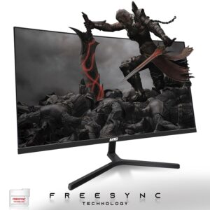 MTG 24-inch Curved Gaming Monitor - Full HD 1080P, Frameless Design, Low Motion Blur, VESA Mount, HDMI/DP/Audio/USB Ports, with RGB Keyboard and Mouse Combo for Home and Office