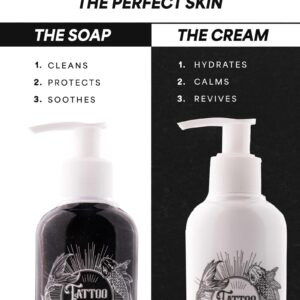 Tattoo Care Tattoo Aftercare Kit - Cream and Soap for Healing, Protecting and Brightening New and Old Tattoos - Cruelty-Free (KIT 6.7 fl OZ each)