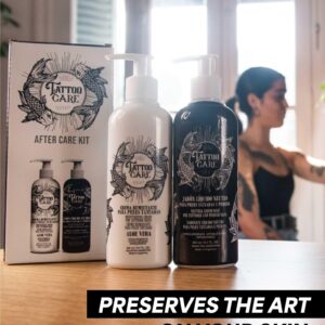 Tattoo Care Tattoo Aftercare Kit - Cream and Soap for Healing, Protecting and Brightening New and Old Tattoos - Cruelty-Free (KIT 6.7 fl OZ each)