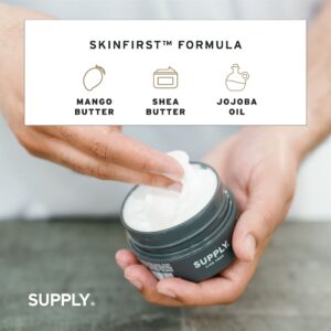 SUPPLY Ultra Lather Shaving Cream Sandalwood & Cedar - Hypoallergenic Formula for Men - 3.4 Oz Jar - Naturally Soothes and Protects, Guards Against Razor Burn and Irritation