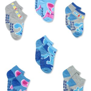 Nickelodeon Blueâ€™s Clues & You Boyâ€™s Toddler 6 Pack Quarter Gripper Socks (Small (4-6), Grey)