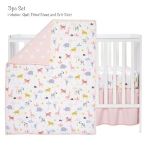 Lambs & Ivy Snuggle Jungle Pastel Safari Cotton Jersey 3-Piece Crib Bedding Set