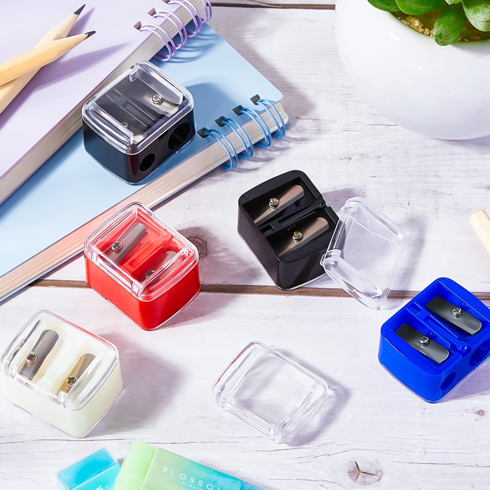 5 Pack Makeup Pencil Sharpener Eyeliner Sharpener Lip Pencil Sharpener Cosmetic Pencil Sharpener Dual Sharpener (Colorful)