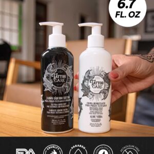 Tattoo Care Tattoo Aftercare Kit - Cream and Soap for Healing, Protecting and Brightening New and Old Tattoos - Cruelty-Free (KIT 6.7 fl OZ each)