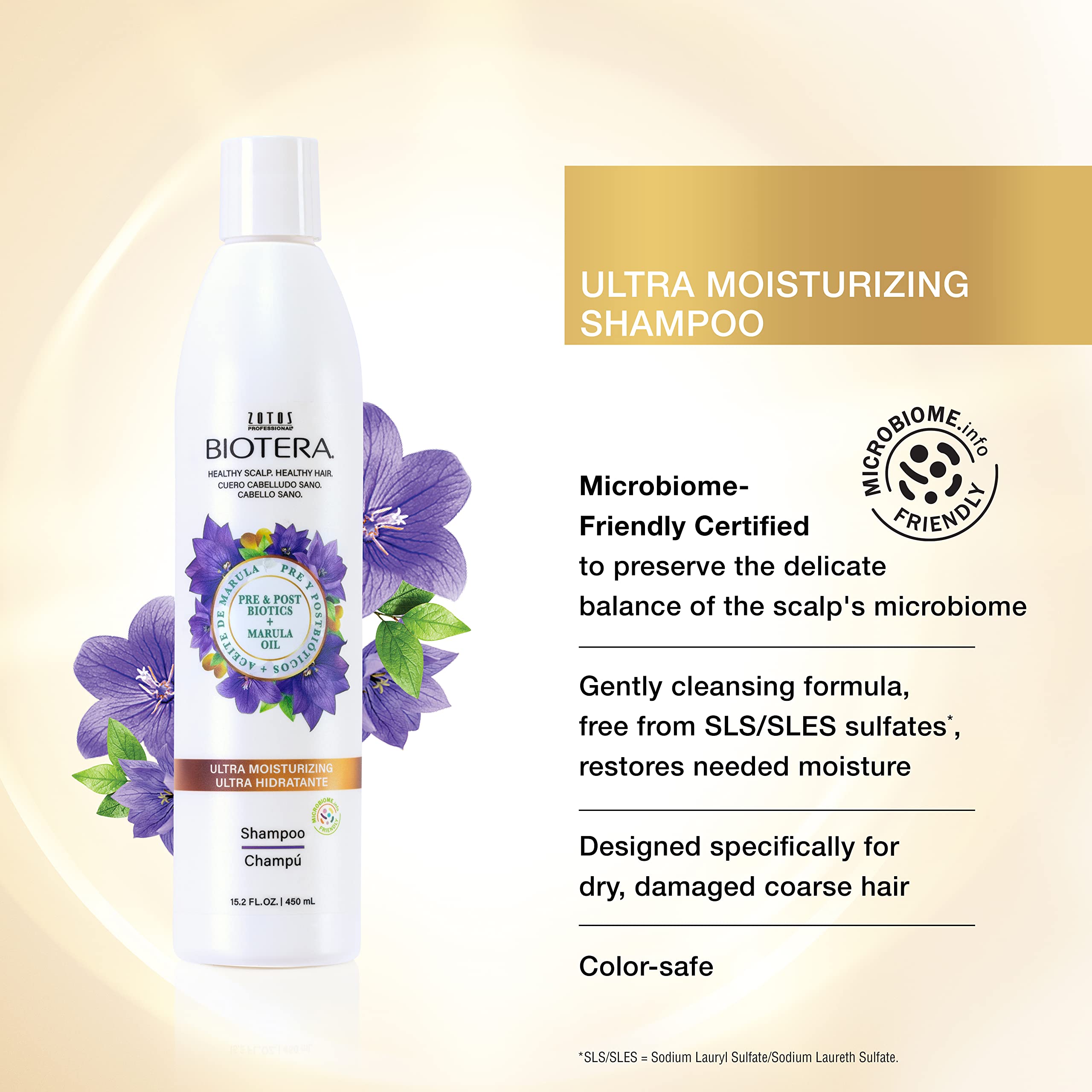 Biotera Ultra Moisturizing Shampoo | Hydrates Dry, Damaged, Coarse Hair | Microbiome Friendly | Vegan & Cruelty Free | Paraben & Sulfate Free | Color-Safe | 32 Fl Oz