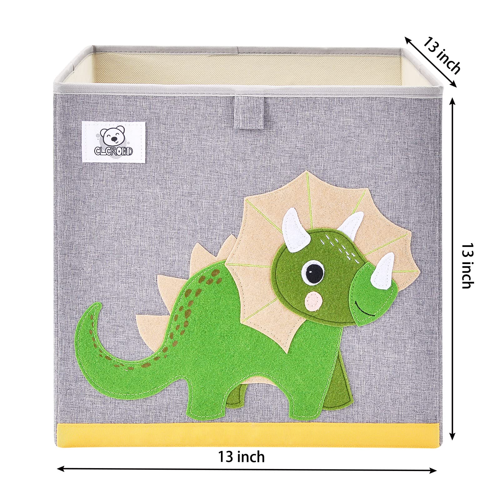 CLCROBD Foldable Animal Cube Storage Bins Fabric Toy Box/Chest/Organizer for Kids Nursery, 13 inch (Llama + Triceratops)