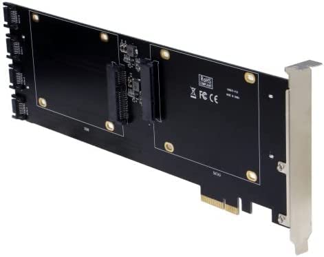 SEDNA - PCI Express (PCIe) Quad 2.5 Inch SSD/HDD Mounting Adapter (with Built in Power Circuit, no Need SATA Power Connector,), SSD/HDD not Included