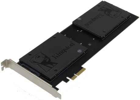 SEDNA - PCI Express (PCIe) Quad 2.5 Inch SSD/HDD Mounting Adapter (with Built in Power Circuit, no Need SATA Power Connector,), SSD/HDD not Included