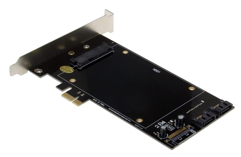 SEDNA - PCI Express (PCIe) Dual 2.5 Inch SSD / HDD Mounting Adapter (Short Double Side SSD Version) ( with Built in Power Circuit, no Need SATA Power Connector, ), SSD/HDD not Included