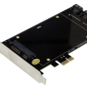 SEDNA - PCI Express (PCIe) Dual 2.5 Inch SSD / HDD Mounting Adapter (Short Double Side SSD Version) ( with Built in Power Circuit, no Need SATA Power Connector, ), SSD/HDD not Included