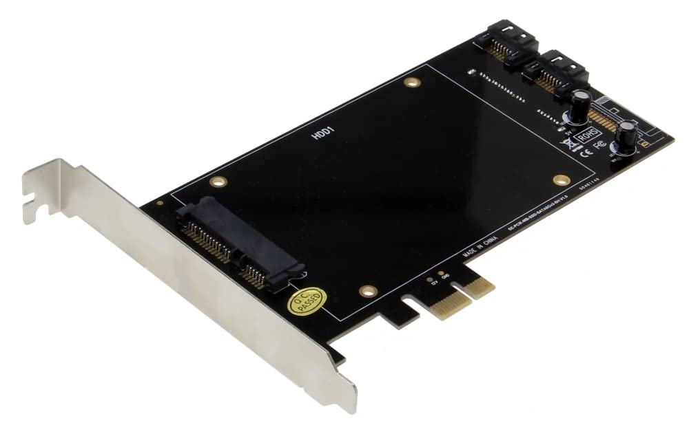 SEDNA - PCI Express (PCIe) Dual 2.5 Inch SSD / HDD Mounting Adapter (Short Double Side SSD Version) ( with Built in Power Circuit, no Need SATA Power Connector, ), SSD/HDD not Included