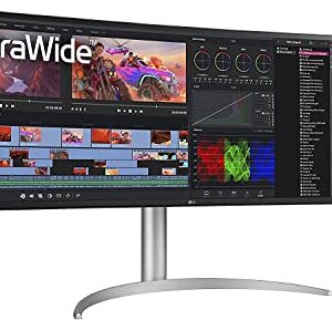 LG 49WQ95C-W 49 Inch 32:9 Curved UltraWide DQHD (5120 x 1440) Nano IPS Monitor, NVIDIA G-SYNC Compatible & AMD FreeSync Premium Pro, HDMI 2.1 & USB Type-C (90W PD), Tilt/Height/Swivel Adjustable