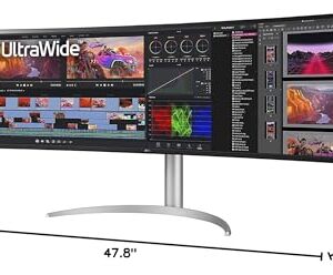 LG 49WQ95C-W 49 Inch 32:9 Curved UltraWide DQHD (5120 x 1440) Nano IPS Monitor, NVIDIA G-SYNC Compatible & AMD FreeSync Premium Pro, HDMI 2.1 & USB Type-C (90W PD), Tilt/Height/Swivel Adjustable